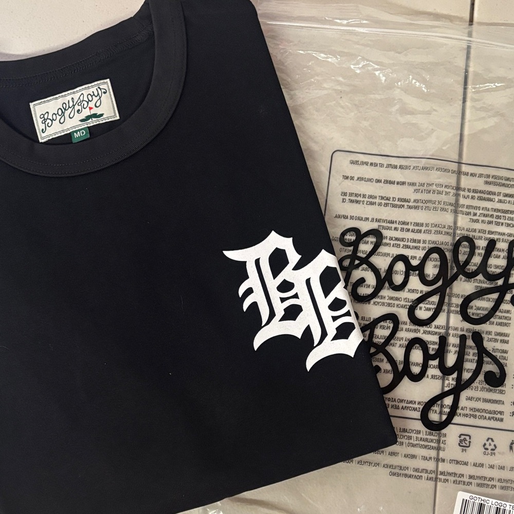 New mens bogey boys Gotcha logo tee black Sz medium m short sleeve logo gift